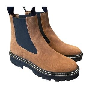 Dolce Vita Moana Pull On Brown Suede Platform Combat Boots size 7 NWOB